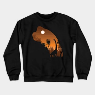 Brachiosaur Sunset Silhouette Crewneck Sweatshirt